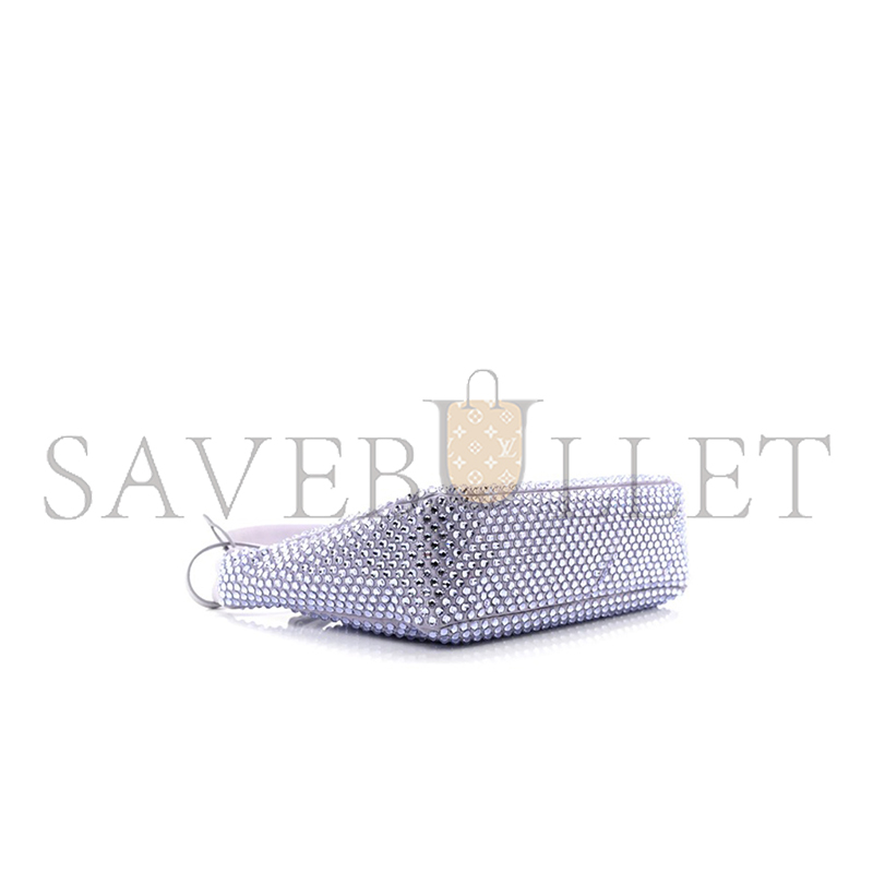 PRADA LAVENDER SATIN MINI BAG WITH CRYSTALS 1NE515 (22*17*6cm)
